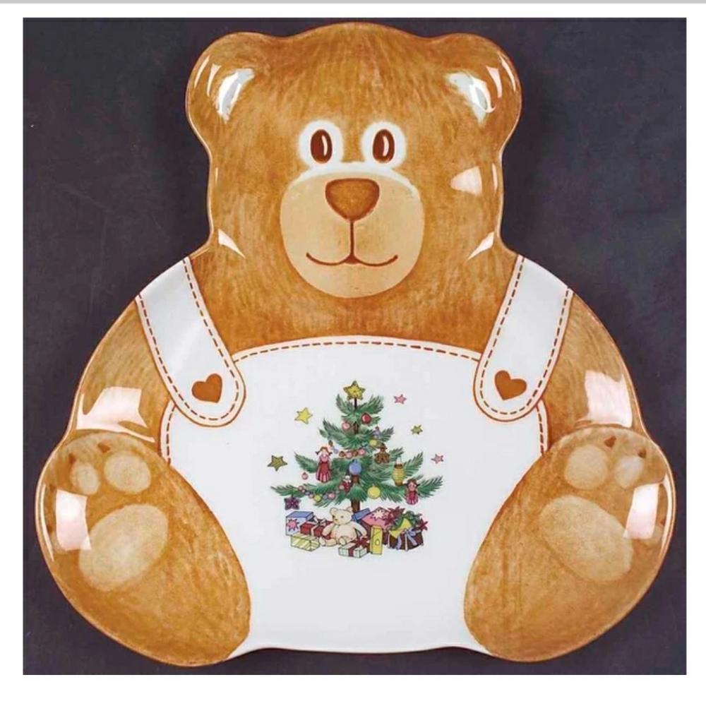 NIKKO Christmastime Teddy Bear Tray